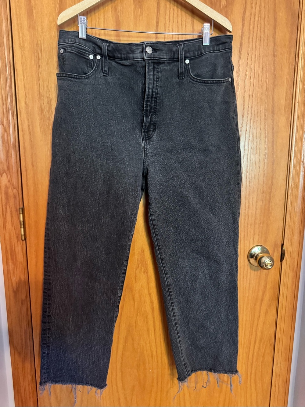 Madewell High-Rise Ankle Jeans with Frayed Hem